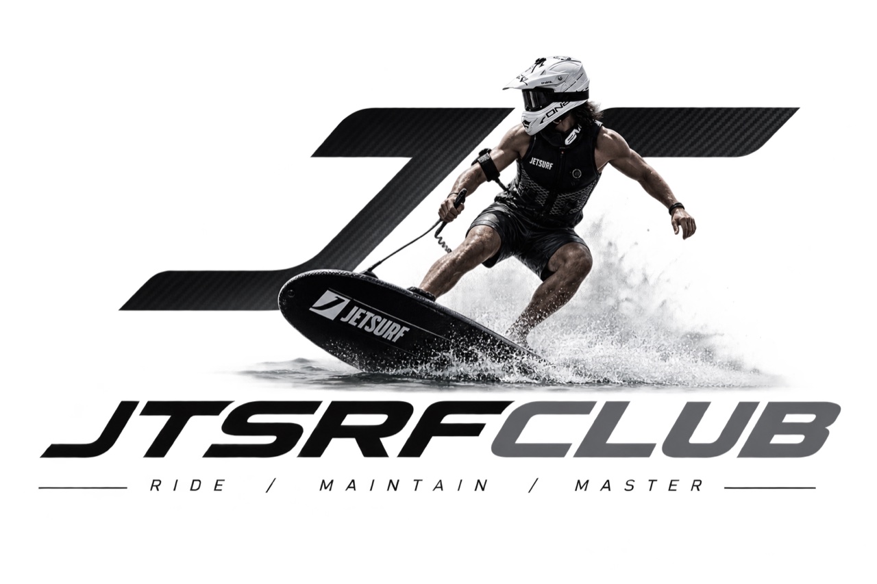 Jetsurf rider carving hard and throwing spray